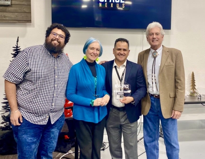 • Dash2 Labs team (left to right): Dr. Jesus "Chuy" Ortega (CTO), Sarah Boisvert (Chief of Strategy and Marketing), John Hernandez (CEO), Tony Colucci (Advisor) Not pictured: Dustin Morris (VP Software), Mark Fidel (Advisor), Sandra Hirschberg (Advisor)
