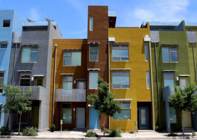 Colorful condominiums in downtown Albuquerque