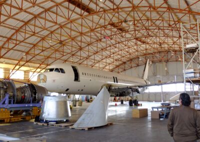 Airplane being repaired