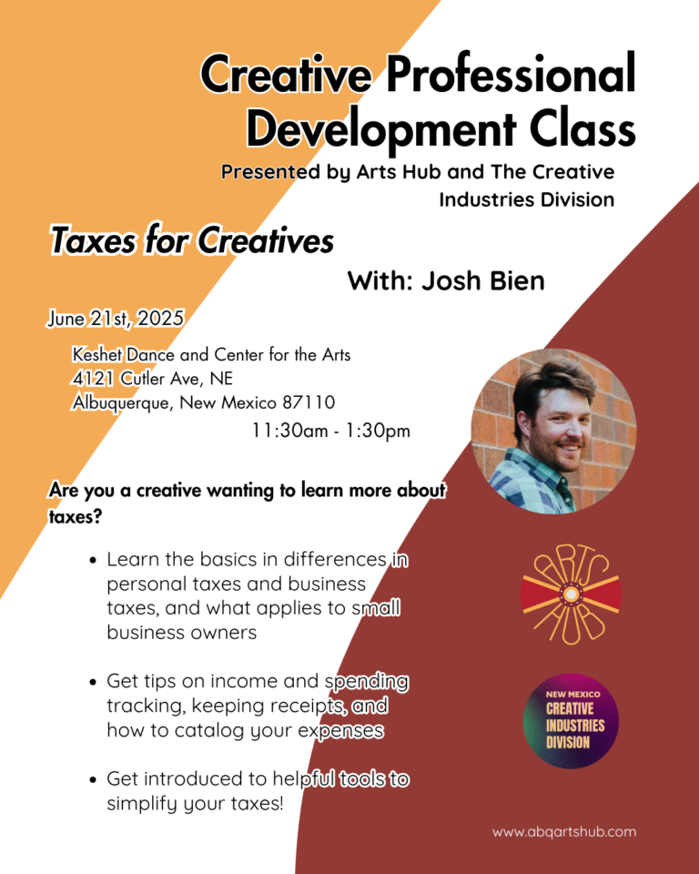 Taxes creative development class flyer