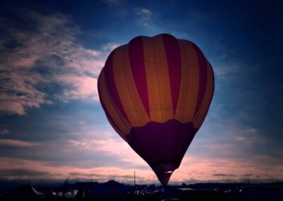 Hot air balloon at dusk