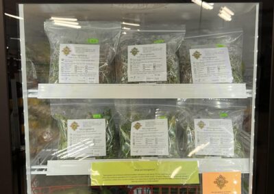 Bamboo Farms plastic packages of microgreens in store refrigerator